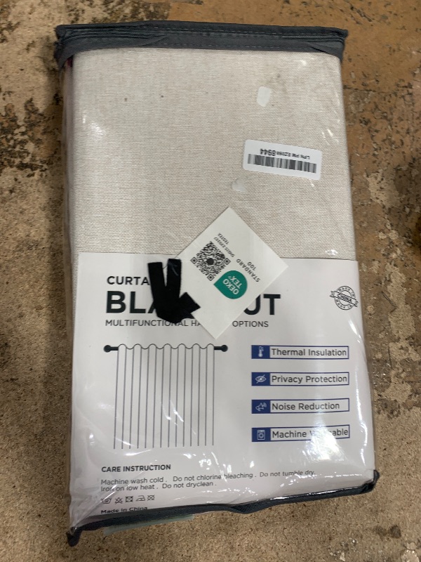 Photo 1 of 100% Blackout Shield Linen Blackout Curtains for Bedroom 84 Inches Long, Back Tab/Rod Pocket Living Room Drapes, Thermal Insulated Blackout Curtains 2 Panels Set, 50" W x 84" L, Cream