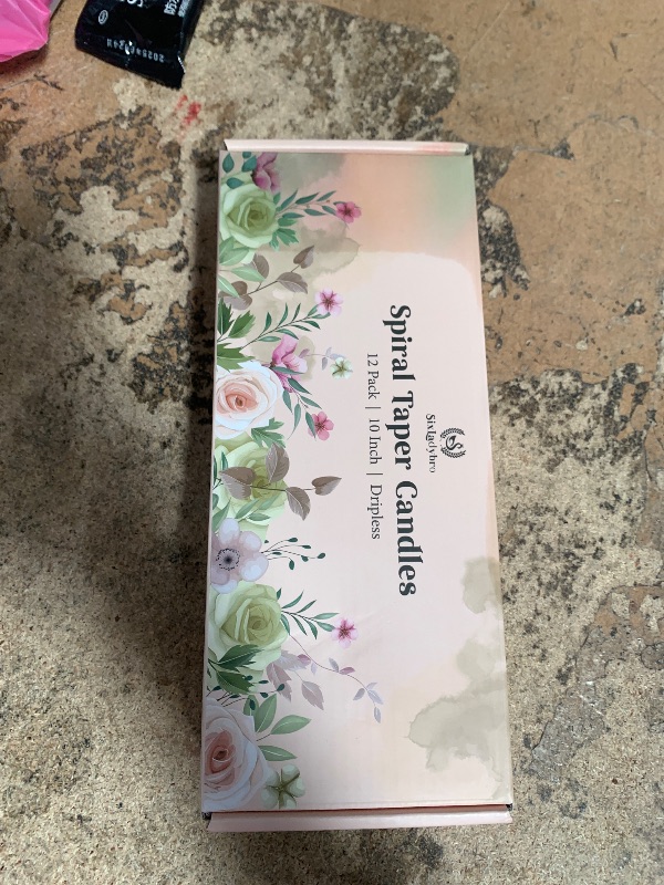 Photo 1 of 10 Inch Rainbow Spiral Taper Candles for Home Decoration, 12 Pack 6-Color Candlesticks for Dinner Party Wedding Holiday