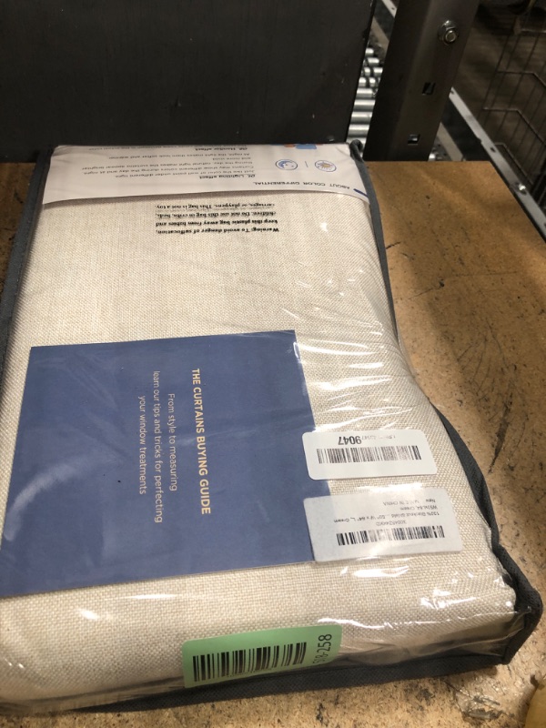 Photo 1 of 100% Blackout Shield Linen Blackout Curtains for Bedroom 84 Inches Long, Back Tab/Rod Pocket Living Room Drapes, Thermal Insulated Blackout Curtains 2 Panels Set, 50" W x 84" L, Cream