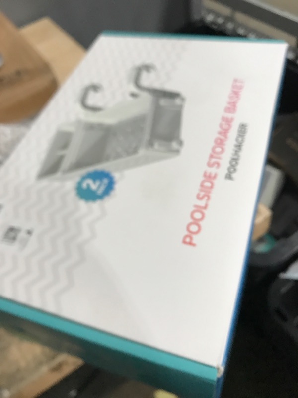 Photo 1 of [PATENTED] POOLHACKER 2025 Upgrade 2 Sets Poolside Storage Basket - Original Above Ground Pool Accessories, Swimming Pool Storage Basket with Pool Cup Holder, Poolside Storage to Organize Cup Towel