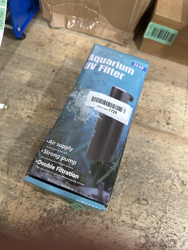 Photo 1 of 158GPH Small Aquarium Filter, UV Sterilizer for Aquarium for 10-45 Gallon Tank, Internal Pump for Turtle Betta Fish Tank Filter Silent 4-in-1 Green Killing Machine with Fish Tank Filters Deodorization