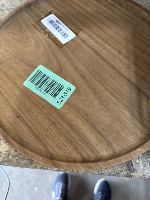 Photo 1 of 11.5 Inches Candle Holder Tray Home Decor, Round Wood Tray for Coffee Table, Small Wooden Serving Decorative Trays for Home