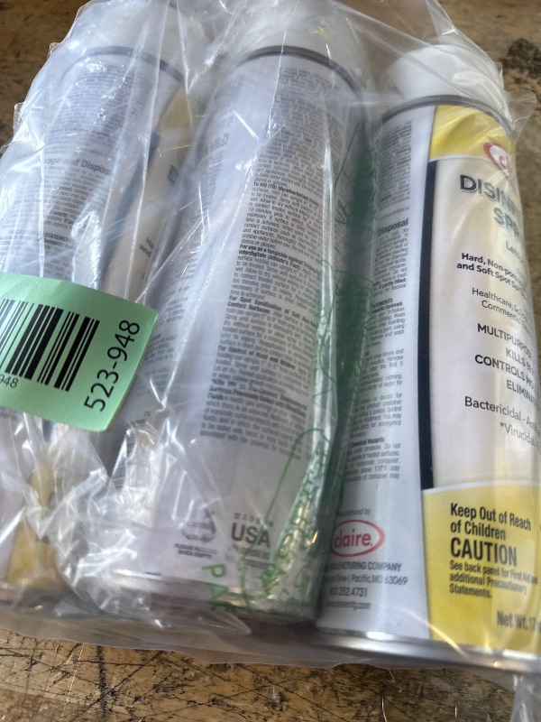 Photo 1 of 3 Claire Disinfectant Spray Q, Colorless, Lemon Scent, 17 Fl Oz