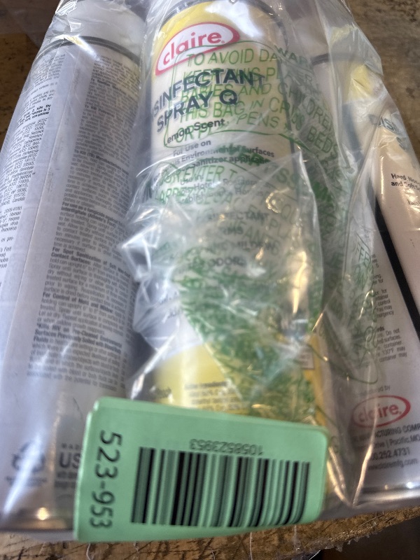 Photo 1 of 3 millones Claire Disinfectant Spray Q, Colorless, Lemon Scent, 17 Fl Oz