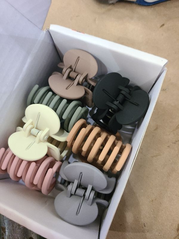 Photo 1 of 1.6" Matte Medium Double Row Teeth Hair Clips for Women - Strong Hold Jaw Clamps for Thin, Fine & Thick Hair