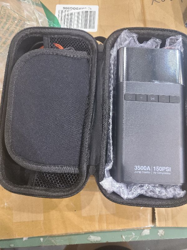 Photo 1 of 10-in-1 Car Battery Jump Starter with Air Compressor, 3500A 21800mAh Portable Car Jumper Starter (All Gas 12L Diesel), 150PSI 12V Jump Box Car Battery Jump Starter with Jumper Cables, Lights