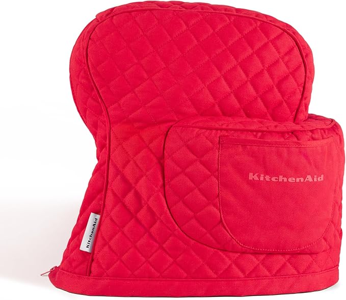 Photo 1 of **MSRP 14.55** KITCHENAID Fitted Tilt-Head Stand Mixer Cover with Storage Pocket, Quilted 100% Cotton,14.4"x18"x10", Passion Red
