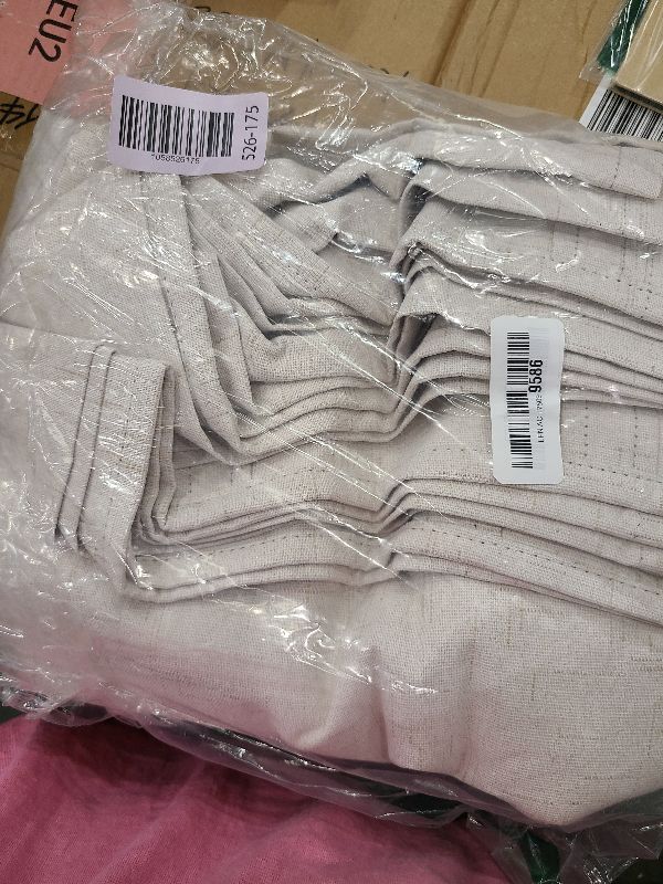 Photo 1 of 100% Blackout Curtains 90 Inch Long for Living Room 2 Panel Boho Modern Farmhouse Room Darkening Thermal Curtain for Winter Insulated Cream Linen Drape for Bedroom Aesthetic Patio Sliding Door Length