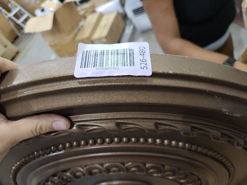 Photo 1 of 22"OD x 3 1/2"ID x 1"P Cole Thermoformed PVC Ceiling Medallion (Fits Canopies up to 6"), Universal Metallic Champagne Mist