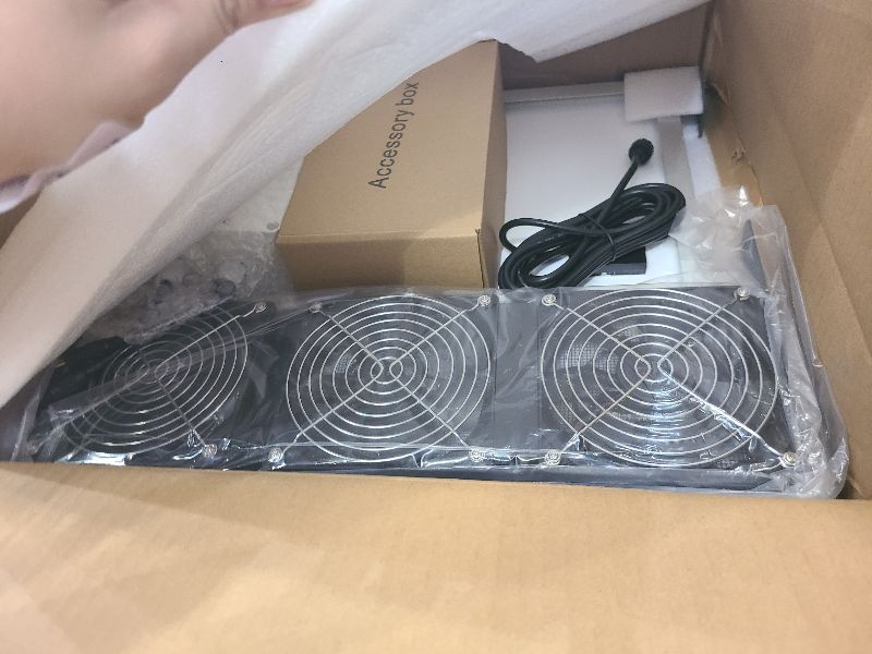 Photo 1 of 25W Solar Powered Exhaust Fan Kit with 12000mAh Lithium Battery Ideal for Chicken Coops Greenhouses Attics and Sheds 2600RPM 10ft Cord IP67 Waterproof Black