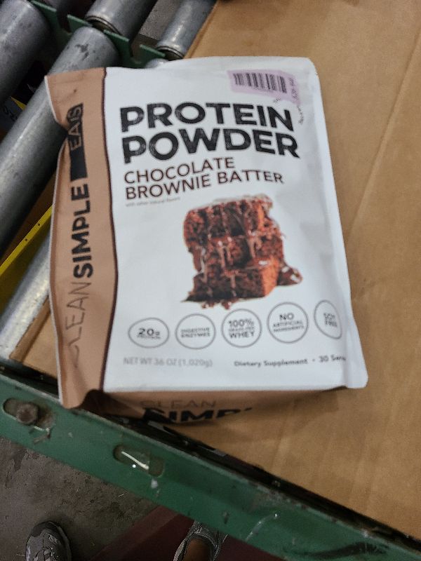 Photo 1 of Clean Simple Eats Whey Protein Powder, Chocolate Brownie Batter Flavor Naturally Sweetened, 100% Grass Fed Protein Powder with Digestive Enzymes & No Artificial Ingredients, Gluten Free, 30 Servings