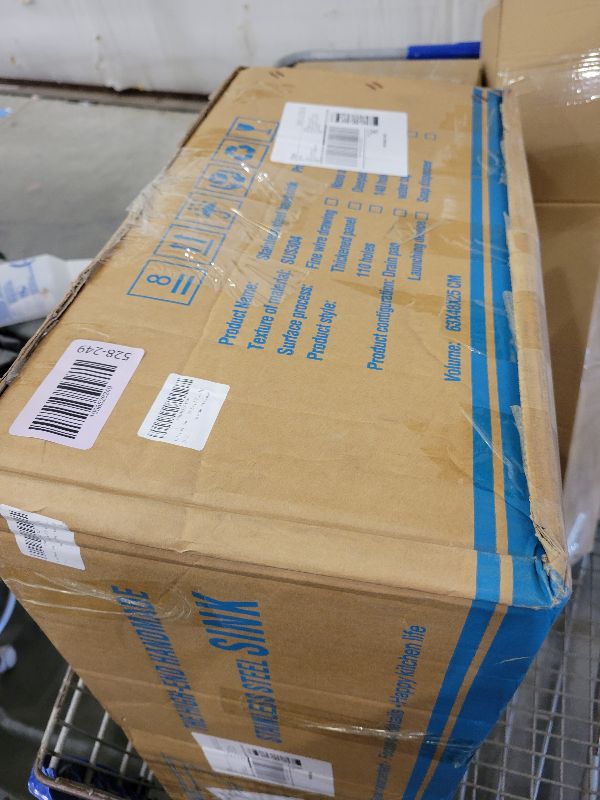 Photo 1 of 24 inch Kitchen Sink Drop in Stainless Steel Single Bowl Sink with Brushed Finish, Top Mount Workstation Sink with Basket Strainer,23.6"D x 17.7"W x 8.3"H