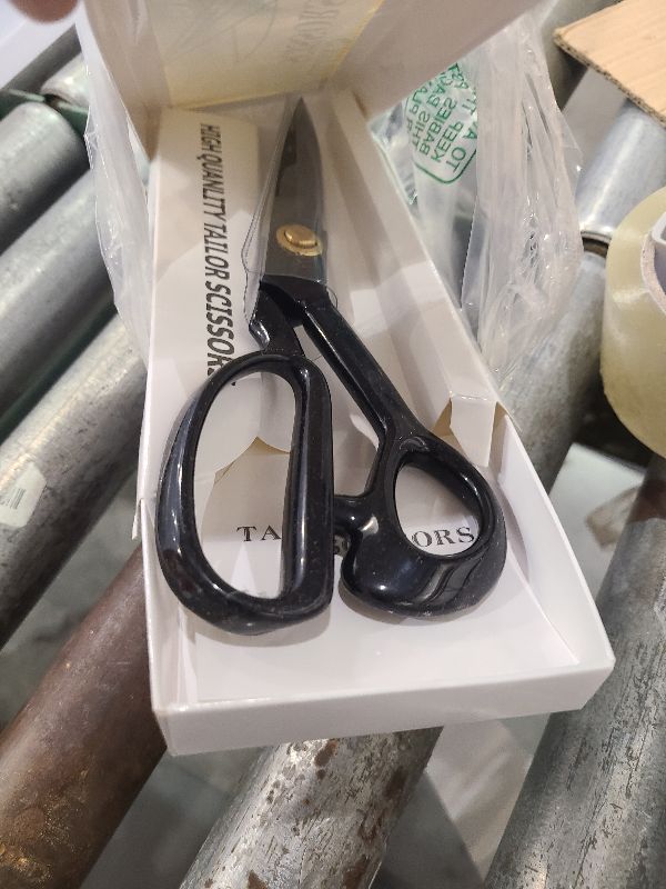 Photo 1 of 10-Inch Fabric Scissors - High Carbon Steel Sharp Tailor Scissors for Cutting Fabric, Clothes, Leather & Materials (Right-Handed, Black)