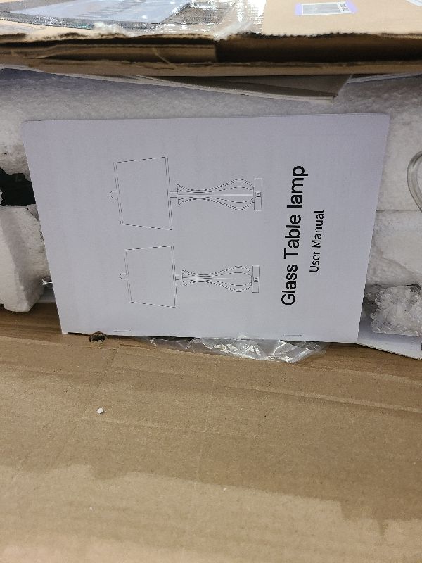 Photo 1 of 27.5" Coastal Glass Table Lamp Set of 2, 3-Way Dimmable Full Touch Control Beach Lamp with USB A+C Port, Blue Glass Nautical Bedside Lamp with White Shade for Living Room Bedroom(LED Bulbs Included)