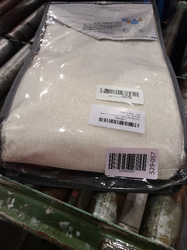 Photo 1 of 100% Blackout Shield Linen Blackout Curtains for Bedroom 96 Inches Long, Back Tab/Rod Pocket Living Room Drapes, Thermal Insulated Blackout Curtains 2 Panels Set, 50" W x 96" L,Cream