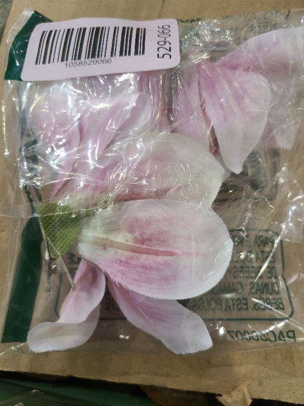 Photo 1 of 2 Pack Hawaiian Hair Flowers Women’s Floral Orchid & Hibiscus Flower Hair Clips - Artificial Flower Barrettes for Wedding, Bridal, Tropical Beach Party Holiday Accessories