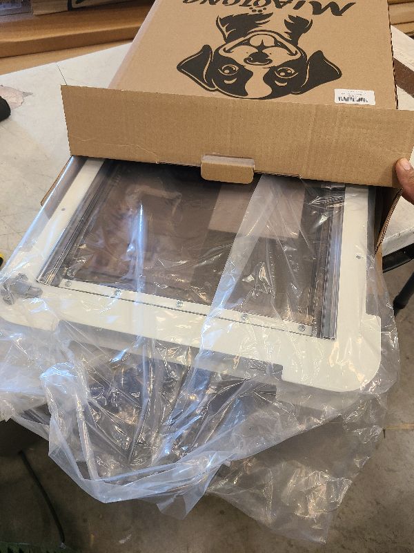 Photo 1 of 3-Flap Steel Large Dog Door for Exterior Doors with Sliding Lock Panel, Energy-Efficient Insulated Pet Door, Extreme Weather Doggy Door with Telescoping Tunnel, Never Rust?Pets Up to 100 Lb?