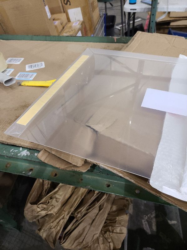 Photo 1 of 18 x 24 Acrylic Picture Frame, Horizontal/Vertical Clear Photo Frame for Wall with Tape, No Drilling Floating Hanging Frameless Picture Frame, Wall Mount Sign Holder 18x24 for Home, School, Office