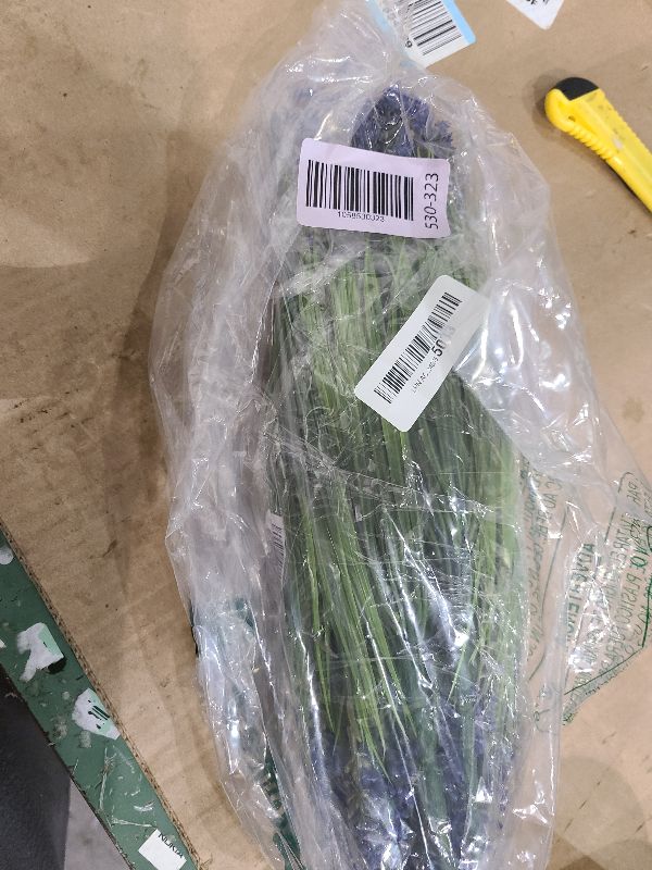 Photo 1 of 12 Bundles Artificial Plants Outdoor Fake Monkey Grass with Flowers for Pot UV Resistant Plant Decor for Window Garden Patio Hanging Planter Pathway Front Porch (Grass with Flowers)