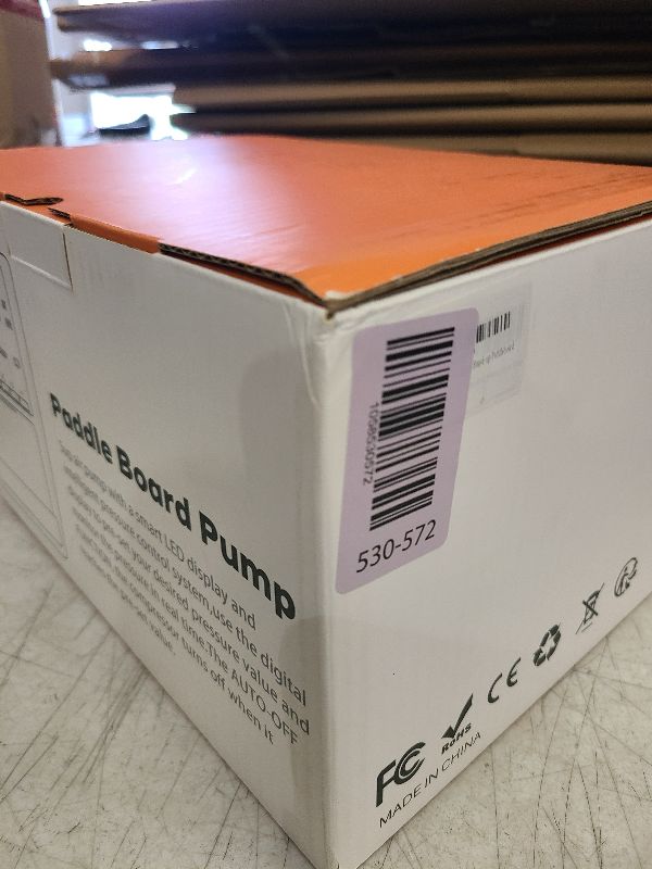 Photo 1 of 20 PSI High Pressure SUP Pump, 7.5in Digital Electric Paddle Board Pump, 12V DC Car Connector with Included Storage Bag, for Stand-up Paddleboard