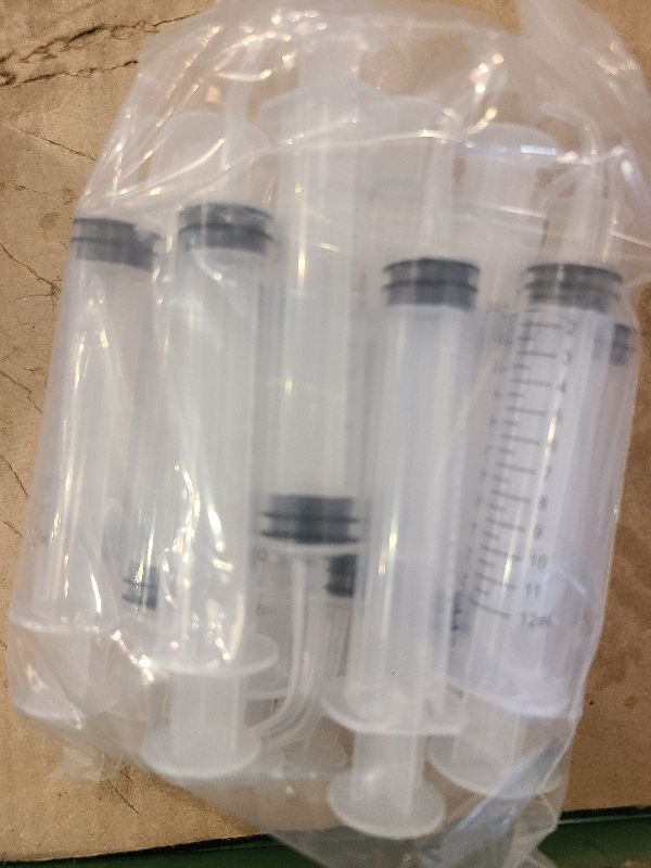 Photo 1 of 20 Pack Dental Syringe Disposable 12ml Dental Irrigation Syringe with Curved Tip for Oral, Dental Care, Tonsil Stone Squirt, Feed Pet, Liquid Injection, Oil, Glue