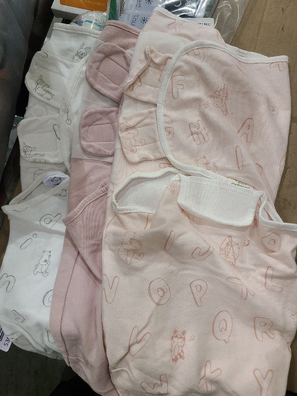 Photo 1 of 3-Pack Organic Baby Swaddle Sleep Sacks - Swaddles for Newborns, Infant 0-3 Months, Baby Girls, Boys, Soft & Snug Newborn Sleep Sack, Nursery Swaddling Blankets (ABC Land Rose)