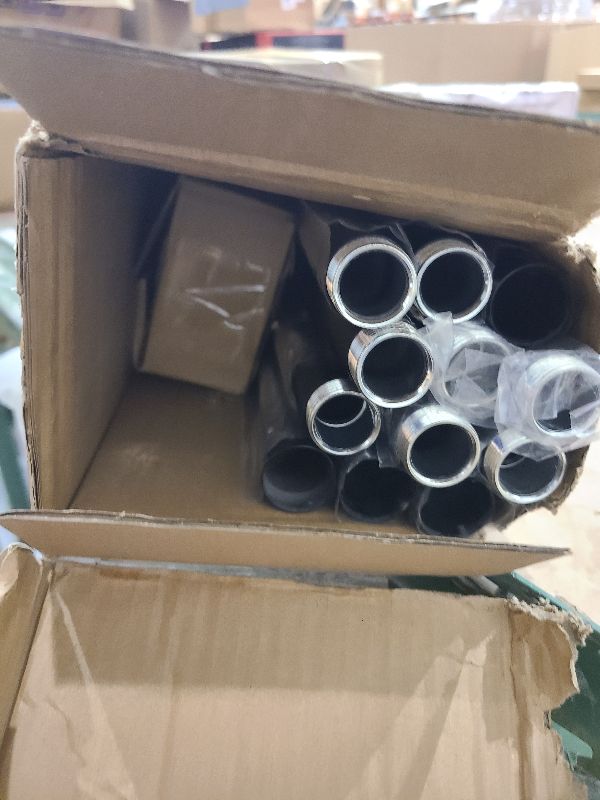 Photo 1 of 2 Pack Modern Black Curtain Rods Set for Windows 66 to 120 Inches Adjustable Length Heavy Duty 1" Diameter Window Curtain Rod with Decorative Finials for Outdoor Bedroom Kitchen Living Room