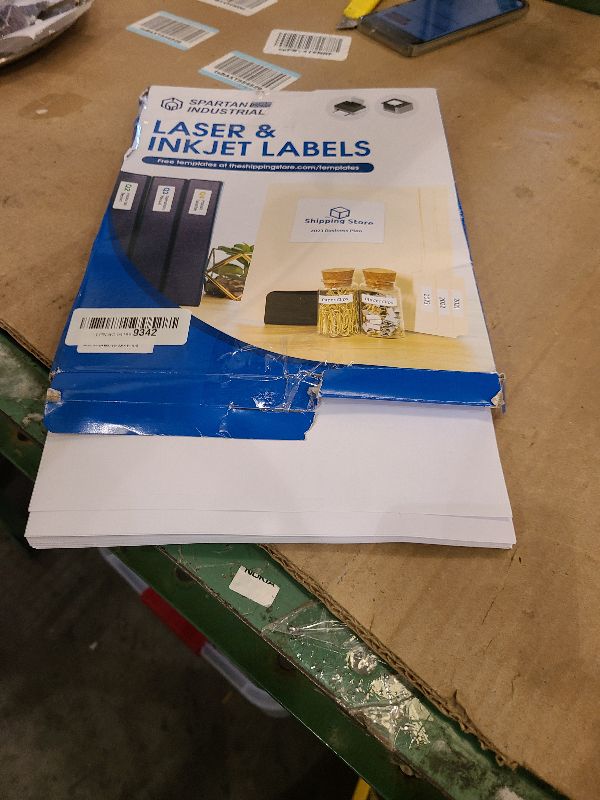 Photo 1 of 3" X 1.5" Matte White Printable Labels Compatible with Inkjet and Laser Printers - 100 Sheets, 1400 Total Stickers for Bottles, Product Labeling, Mailing - Spartan Industrial