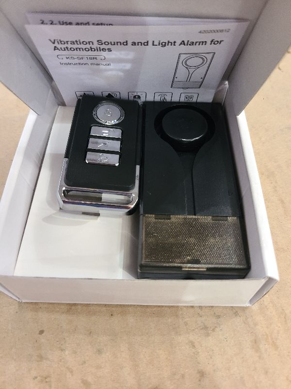 Photo 1 of 108dB Car Alarm System, Vehicle Anti-Theft Vibration Sensor Alarm & Red Light, Wireless Remote Anti Theft Car Device with Magnetic Install Design for Car, Truck (Upgrade 4.0)