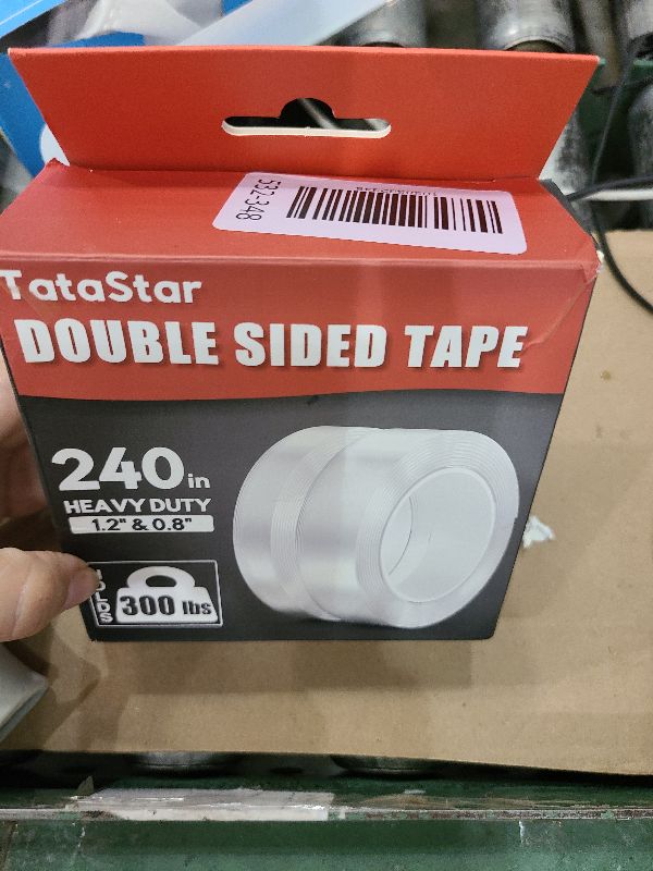 Photo 1 of 2 Rolls Double Sided Tape Heavy Duty - 240" x 1.2" & 0.8" - Removable Nano Tape for Poster Carpet Picture Hanging Strip Rug Wall Outdoor - Clear & Strong Adhesive Multipurpose Mounting Tape - 20 Feet