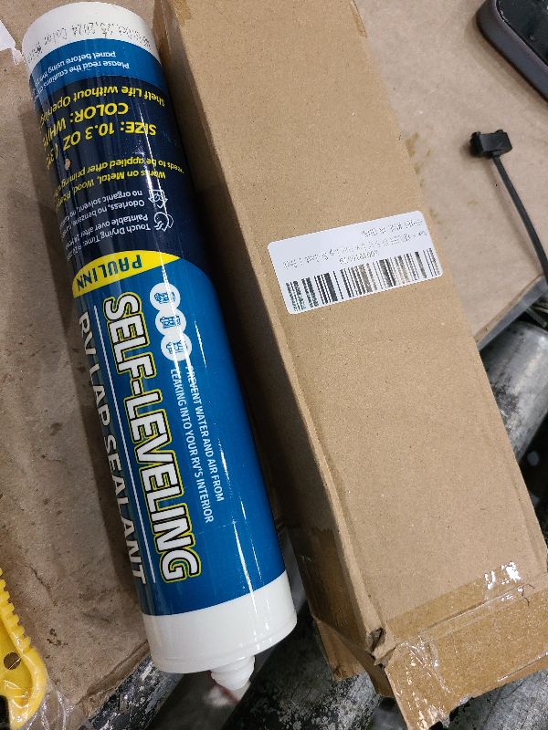 Photo 1 of PAULINN RV Roof Sealant Self Leveling, Lap Sealant for RV Roofs, Camper Repair, Caulking, Rubber Roof EPDM, Flexible, UV & Waterproof, no Smell and Safe for RV Indoor use, White, 1 Pack