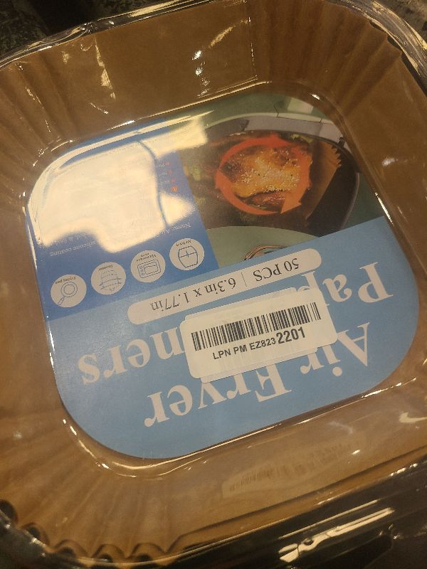 Photo 1 of [3-Size] Air Fryer Disposable Paper Liner Square Compatible with COSORI and Ninja Air Fryer Toaster Oven, Non-stick Air Fryer Parchment Paper Baking Accessories