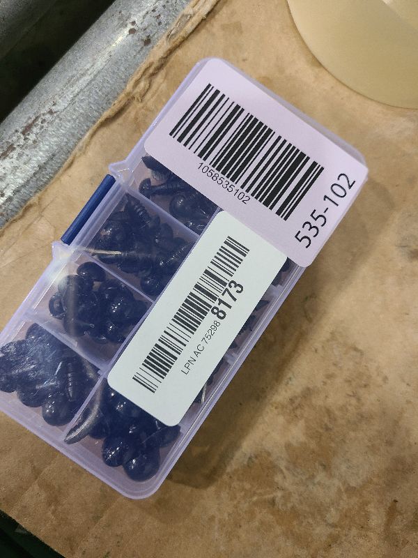 Photo 1 of 100PCS 6mm-12mm Solid Black Eyes with Washers, Sewing for DIY of Puppet, Plush Animal Making and Teddy Bear