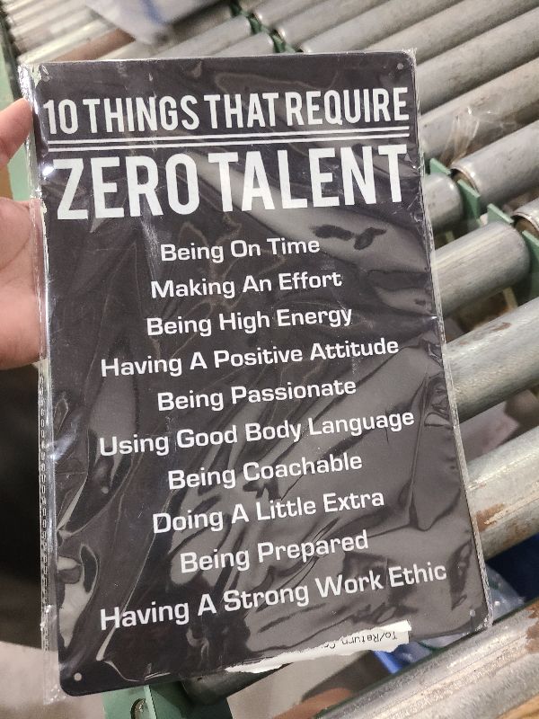 Photo 1 of 10 Things That Require Zero Talent Metal poster Inspirational Tin Sign for Teen Bedroom Decor Home Office Bedroom Classroom Cafes Motivational Wall Decor 8x12 Inch