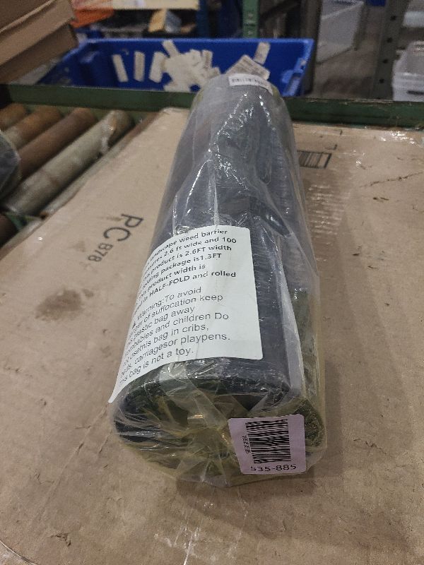 Photo 1 of 2.4oz-2.6FTx100FT Weed Barrier Landscape Fabric - Durable Weed Block Gardening Ground Cover Mat, Woven Geotextile Fabric for Underlayment, Commercial Driveway Stabilization, Weed Control Cloth