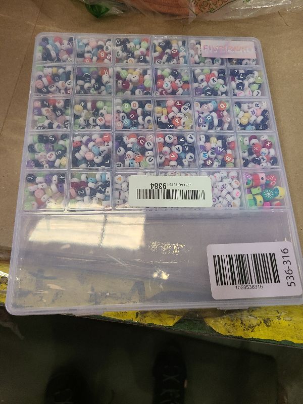 Photo 1 of 1760PCS FIVEIZERO Colored Round Letter Beads, 4x7mm Acrylic Alphabet Beads for Jewelry Making, Friendship Bracelet Making Kit for Necklace, Keychain & DIY Crafts