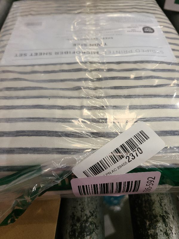 Photo 1 of 3-Piece Twin Size Stripe Microfiber Sheet Set - Ultra-Soft, Brushed Bedding Sheets & Pillowcases - Wrinkle Free, Comfortable, All-Season Bed Sheets (Dark Grey)