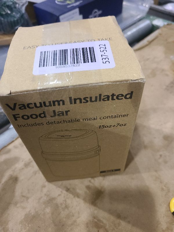 Photo 1 of 2 - in - 1 Soup Thermo for Hot Food 14oz with Snack Box Container Leak Proof Insulated Lunch Container Kids and Adults Stainless Steel Double Wall Vacuum Wide-mouth Thermal with Spoon and Handle