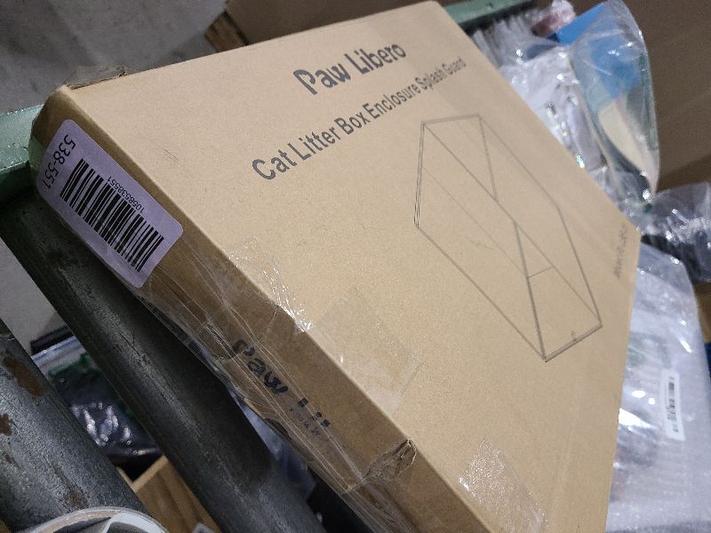 Photo 1 of 24" L × 17" W × 16" H Foldable Cat Litter Box Enclosure, All-in-One Litter Box Splash Guard for Large Litter Pan, High Sided Litter Box Shield with Removable Mat, Easy to Clean, No Mess, Odorless