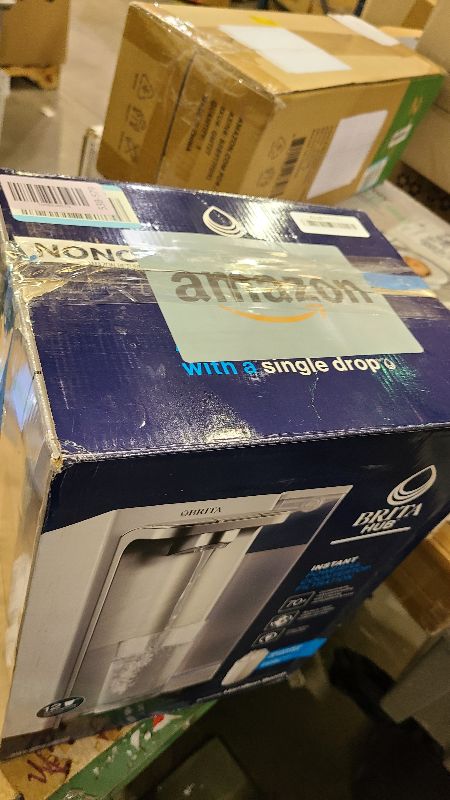 Photo 1 of Brita Hub Instant Powerful Countertop Water Filter System, Reduces 70+ Contaminants, 12 Cup Water Reservoir, Includes 6 Month Carbon Block Filter, White, 87340