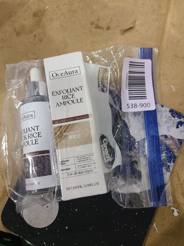 Photo 1 of 2 Pcs Black and White Rice Peeling Ampoule, Deep Pore Cleansing Soft Exfoliating Face and Body Scrub Dead Skin All Skin Types. (Black Rice + White Rice)