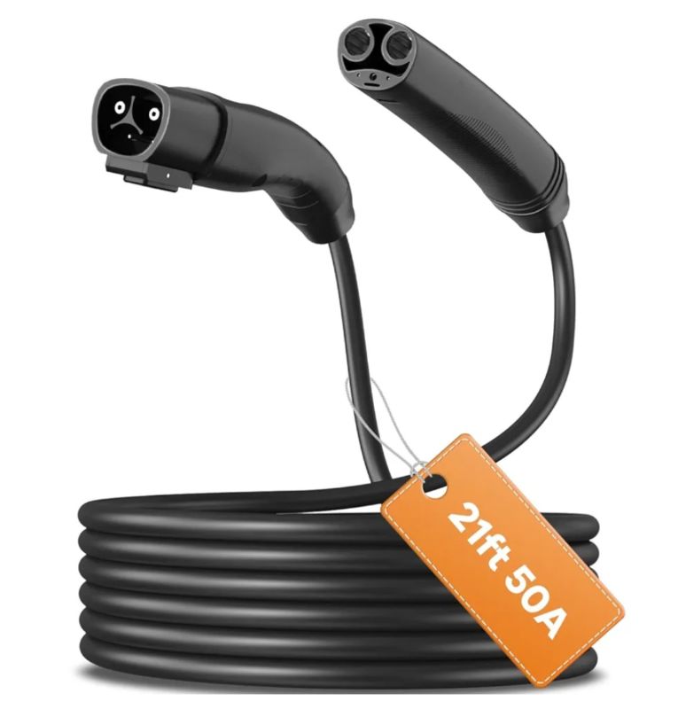 Photo 1 of 21/30/40/50ft NACS EV Extension Cord, Up to 50A 240V Without Drops in Power,Compatible with Model 3/Y/X/S (21ft)