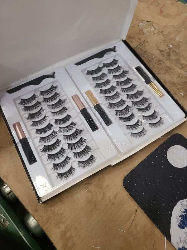 Photo 1 of 20 Kinds of 3D 5D Magnetic Eyelash Kit with Different Density, Magnetic Eyelashes with 4 Eyelash Glue and 2 Tweezers, for Women and Girls Natural Look No Glue Needed