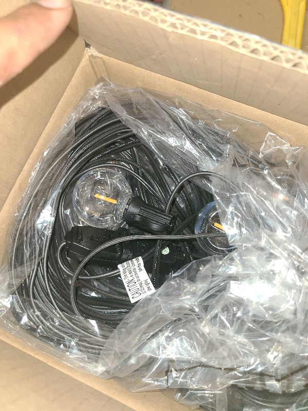 Photo 1 of 100ft 2-Pack Outdoor G40 LED Globe String Lights Dimmable Waterproof Shatterproof Light Strings with 52 Bulbs Connectable Commercial Hanging Lights for Christmas Patio House Backyard Balcony Party