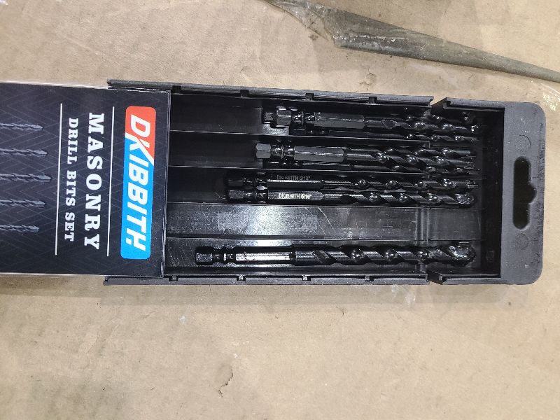 Photo 1 of 10 Piece Masonry Drill Bits for Tile Glass Ceramic Wall Brick Stone Soft-Metal Wood, Concrete Drill Bit Set,Carbide Tungsten Steel Alloy