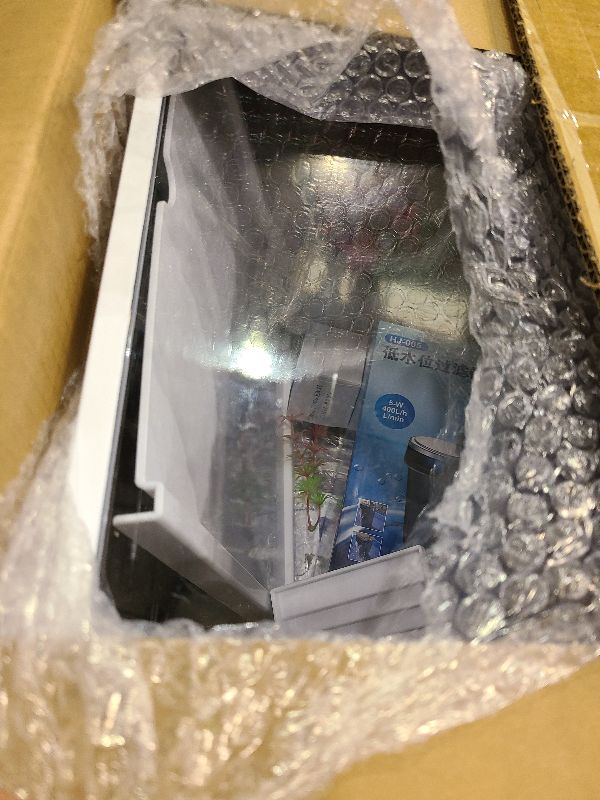 Photo 1 of (Tank + Light + Filter + Filter Balls) Turtle Tank Kit, Turtle Tank Starter Kit,Bottom Drainage, Multi-Function Areas for Turtles, Crabs,Fishes, Amphibians,Reptiles. (21.65 × 12.28 × 12.28 Inch)