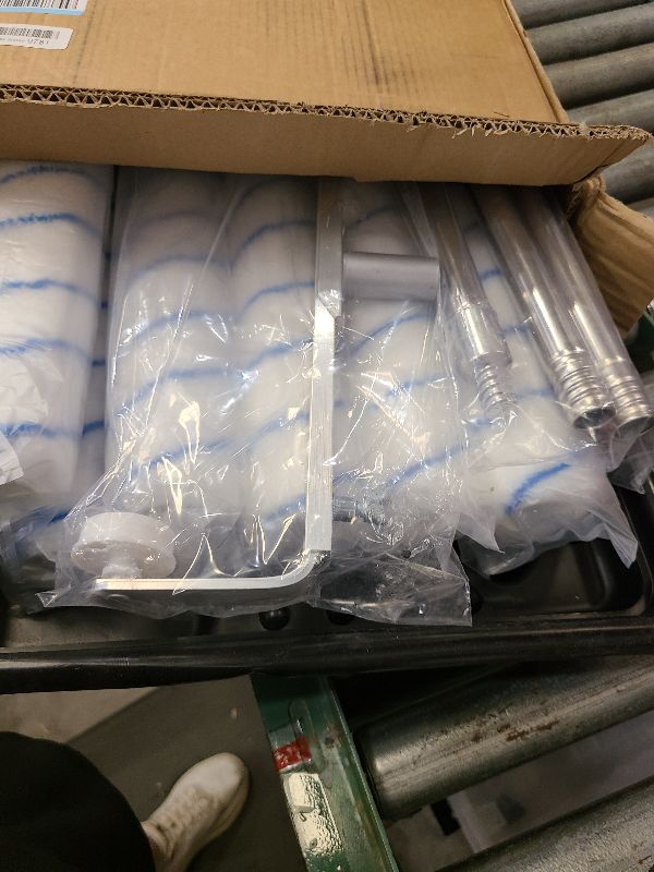 Photo 1 of 18 Inch Paint Roller Kit, Large Paint Roller Set, 12 Pcs Roller Paint, Adjustable Roller Frame & 18" Roller Brush, 1-5 Ft Extendable Thickened Steel Pole for Painting Wall Ceiling