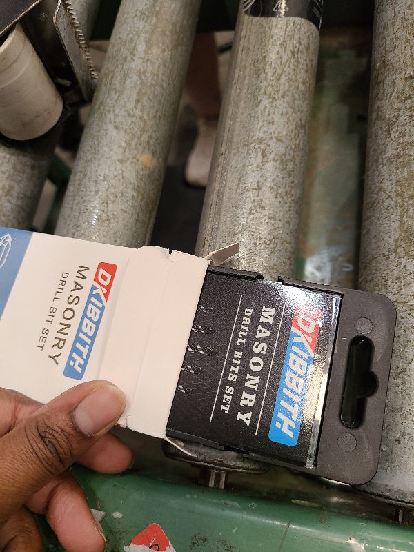 Photo 1 of 10-Piece Masonry Drill Bit Set for Concrete Tile Glass Ceramic Brick,1/8 to 1/2 Inch Drilling Bits with Triangle Handle,Tungsten Steel Alloy Tip.?Black?