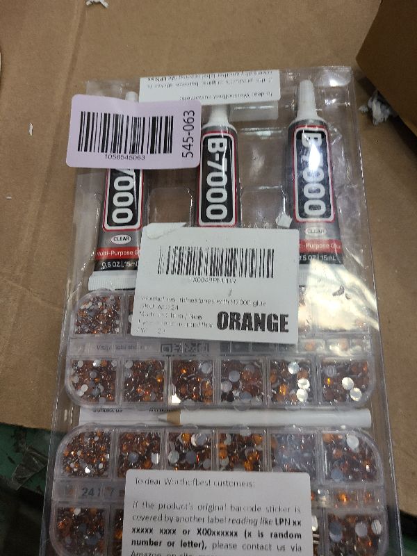 Photo 1 of 11000Pcs Burnt Orange Rhinestones Flatback with b7000 Glue for Crafts Clothing Clothes Crafting Shoes Tumblers Tshirt, Rinestones Gems Flat Back Crystals Diamonds 2/3/4/5mm Assorted Mixed Sizes