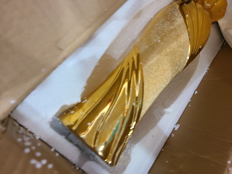 Photo 1 of 19 Inches Tall Floor Vase Extra Large Ceramic Decorative Vase Handmade Gold Floor Vase for Living Room Office Decor (BU48)